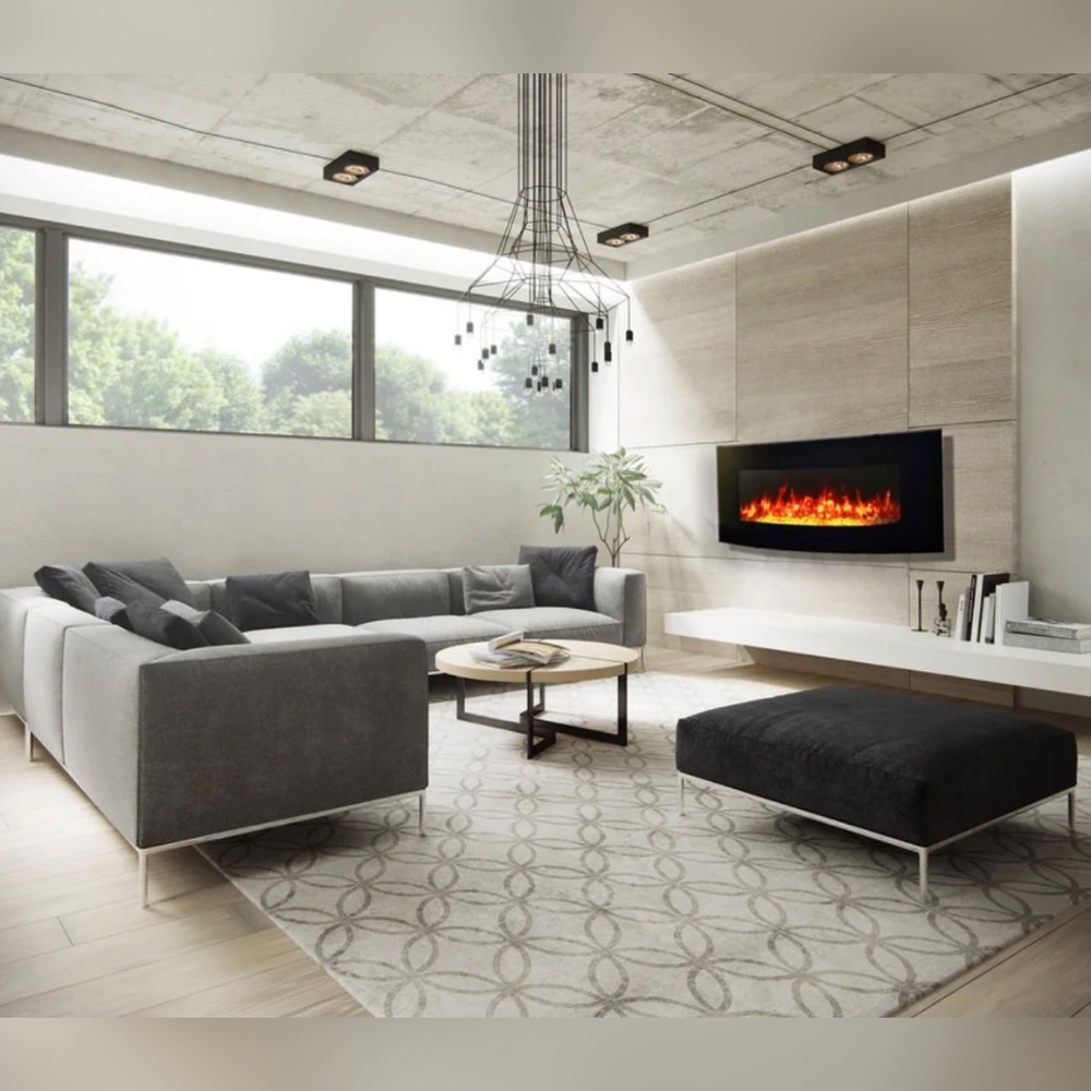 39.37'' W Surface Wall Mounted Electric Fireplace